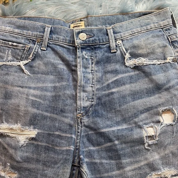 Citizens of Humanity Slouchy Fit Corey Distressed Shorts sz 27 - Picture 3 of 11